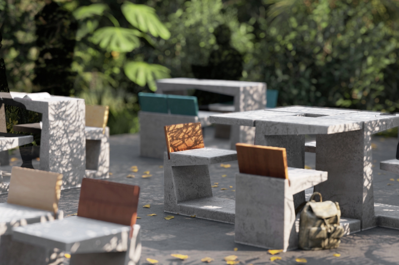 #This concrete chair and table pair have their own charm despite their brutalist aesthetic