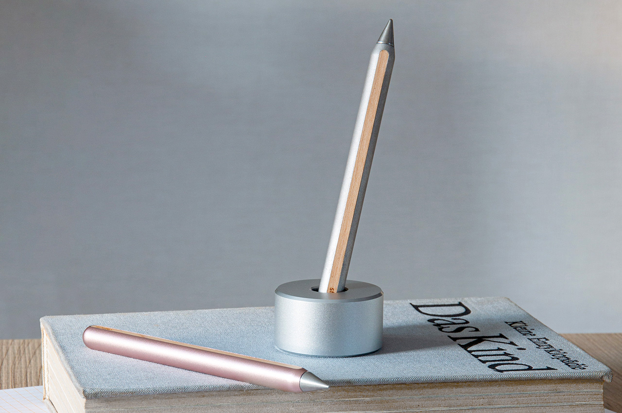 This pencil lasts forever, thanks to the use of a modular magnetic everlasting metal tip that 'writes on paper' - Yanko Design