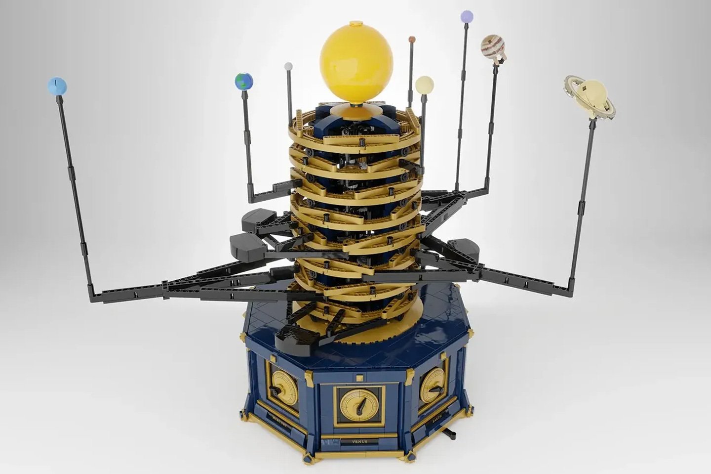 #This mechanical LEGO Solar System actually tracks planetary orbits with 99.8% accuracy