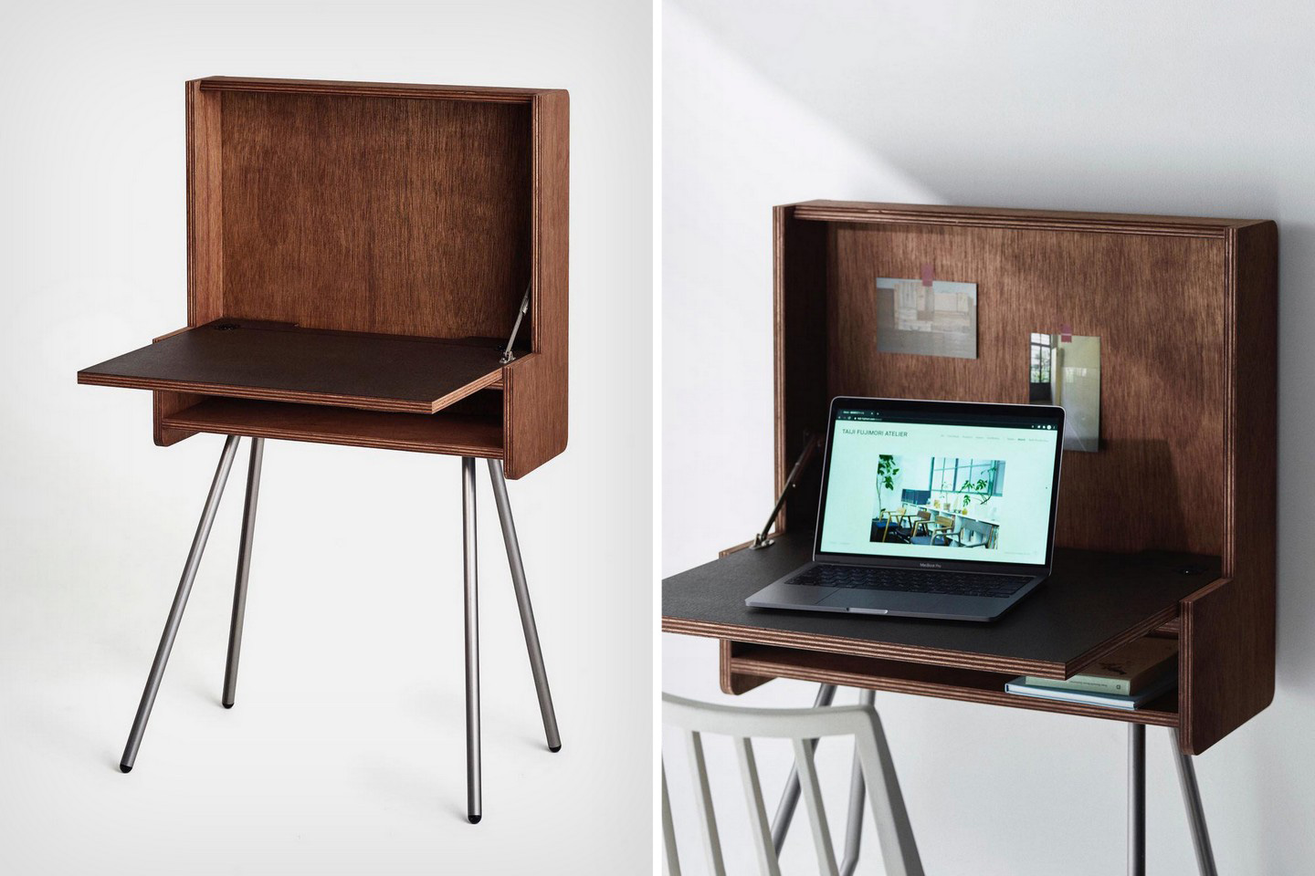 #This bureau-style desk comes with a foldout table, a shelf, and even a dock for your laptop