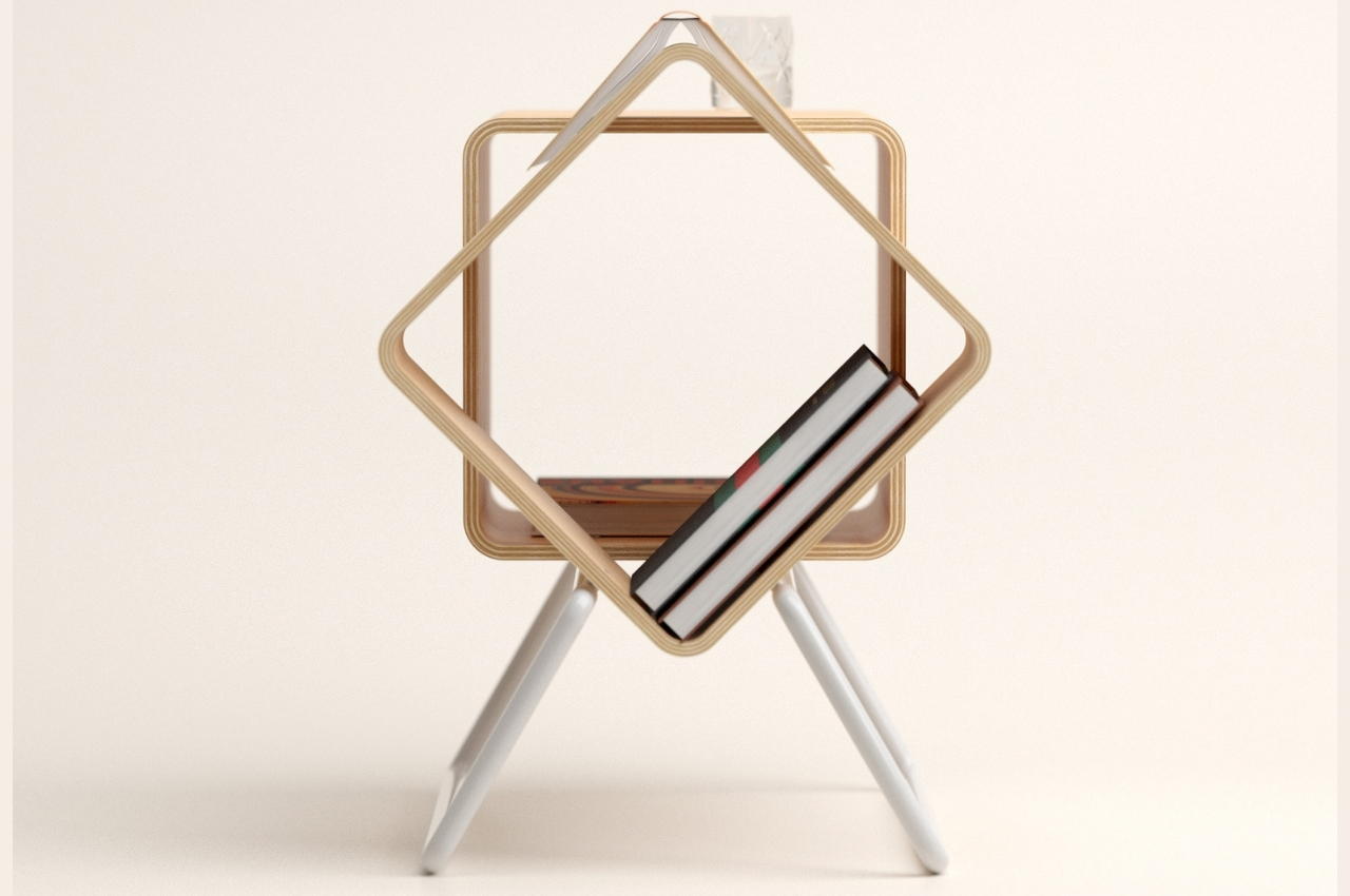 #Crazy Slice is a sideboard with a unique shelf turned 45 degrees