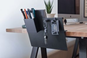 Free up space with this modular hanging desk rack