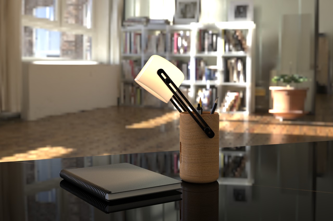 #POD portable table lamp concept saves space by holding your pens inside