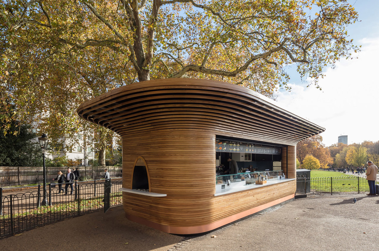 #This fleet of kiosks in the Royal Parks of London is sustainable, organic-inspired + traditionally crafted