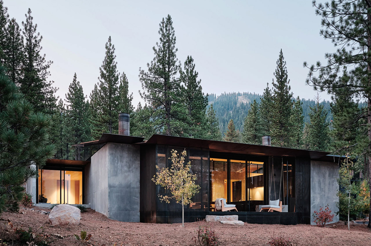 This rustic home near Lake Tahoe was built to withstand wildfires