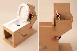 This off-grid sustainable toilet aimed at rural areas ‘flushes’ with the help of sand + a conveyor belt
