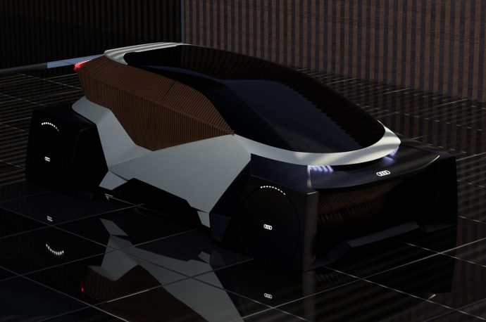 This shape-shifting Audi concept prioritizes lounge themed socializing in autonomous mode