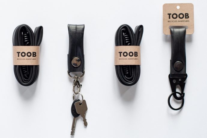 TOOB turns bicycle inner tubes into rubbery hand-made accessories
