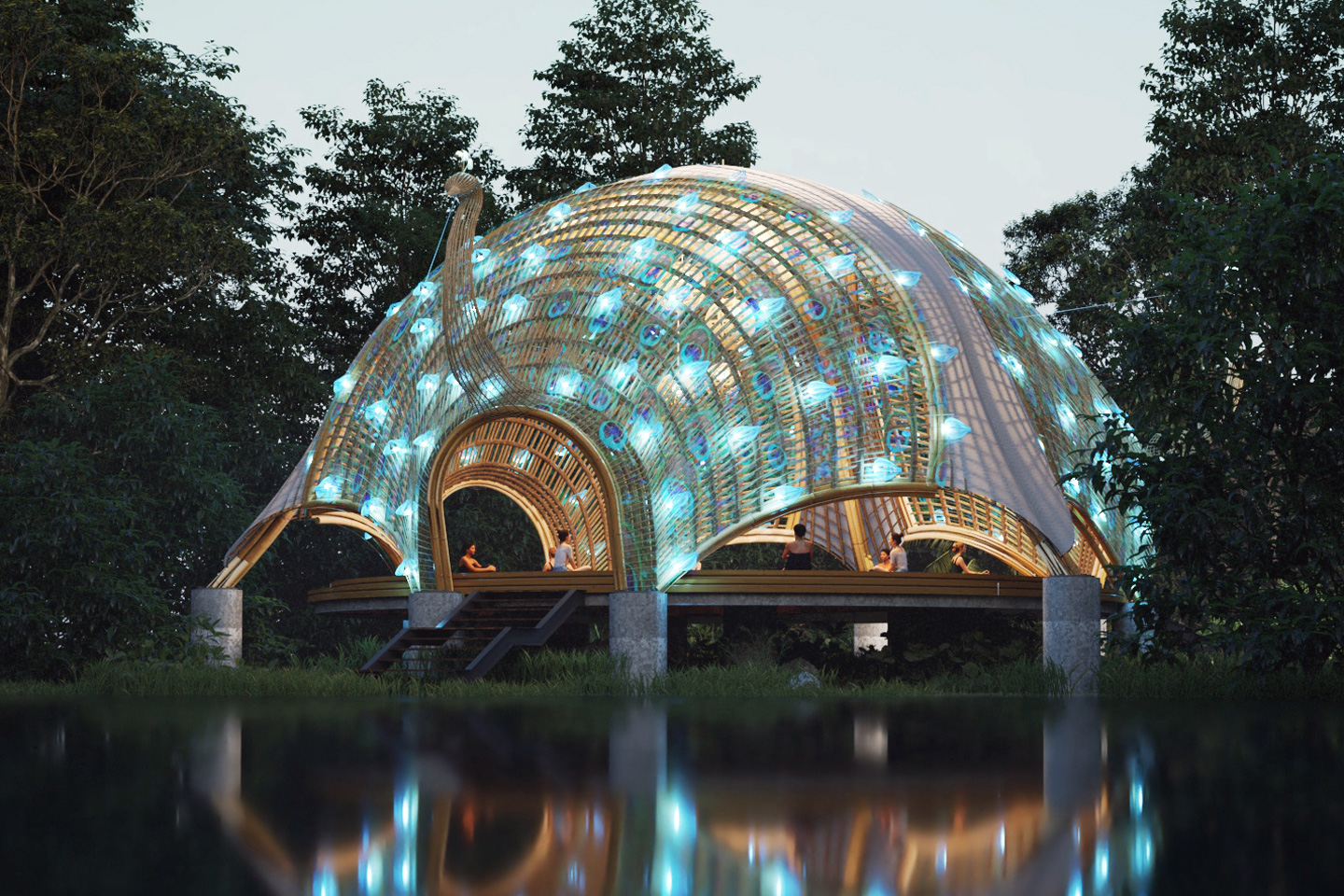 #Absolutely surreal Yoga and Wellness Retreat is designed to look like a dancing peacock