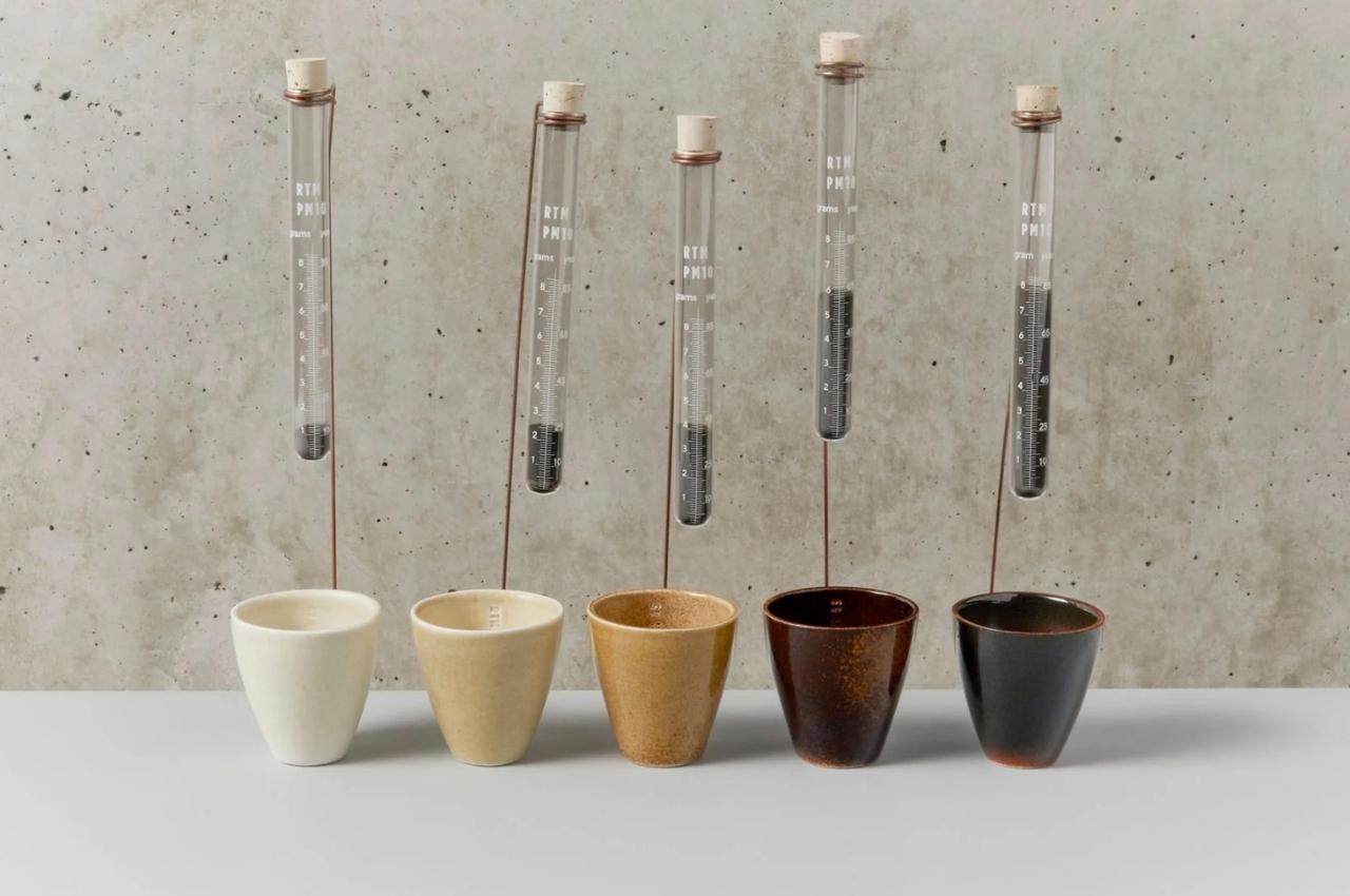 #Air pollution particles incorporated in tableware collection for ecological awareness