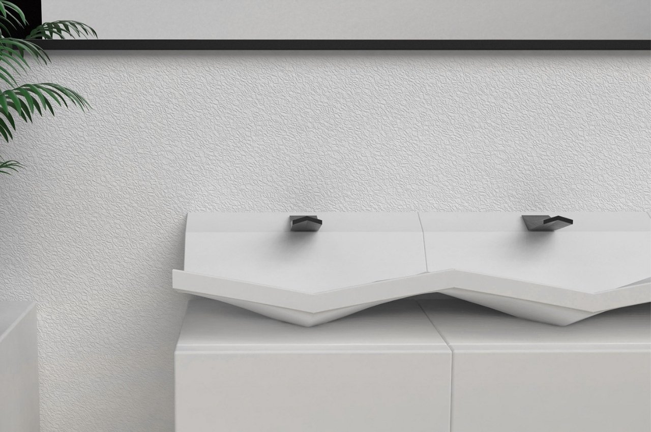 #Angle ceramic washbasin adds posh, minimalist look to bathroom