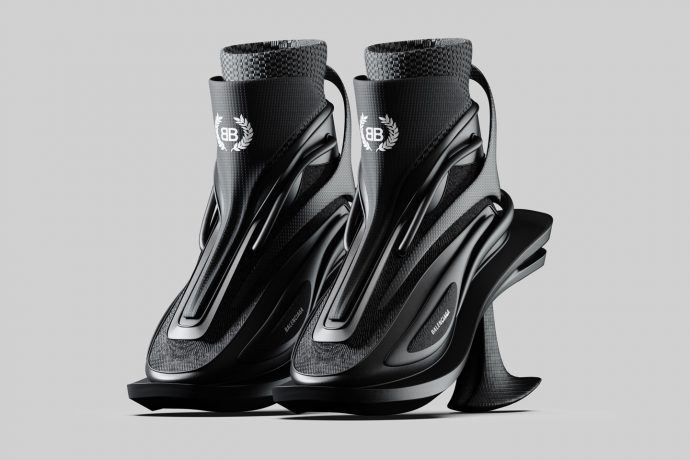 Balenciaga high-heel sneakers with fluid 3D-printed design shows what the future of fashion looks like