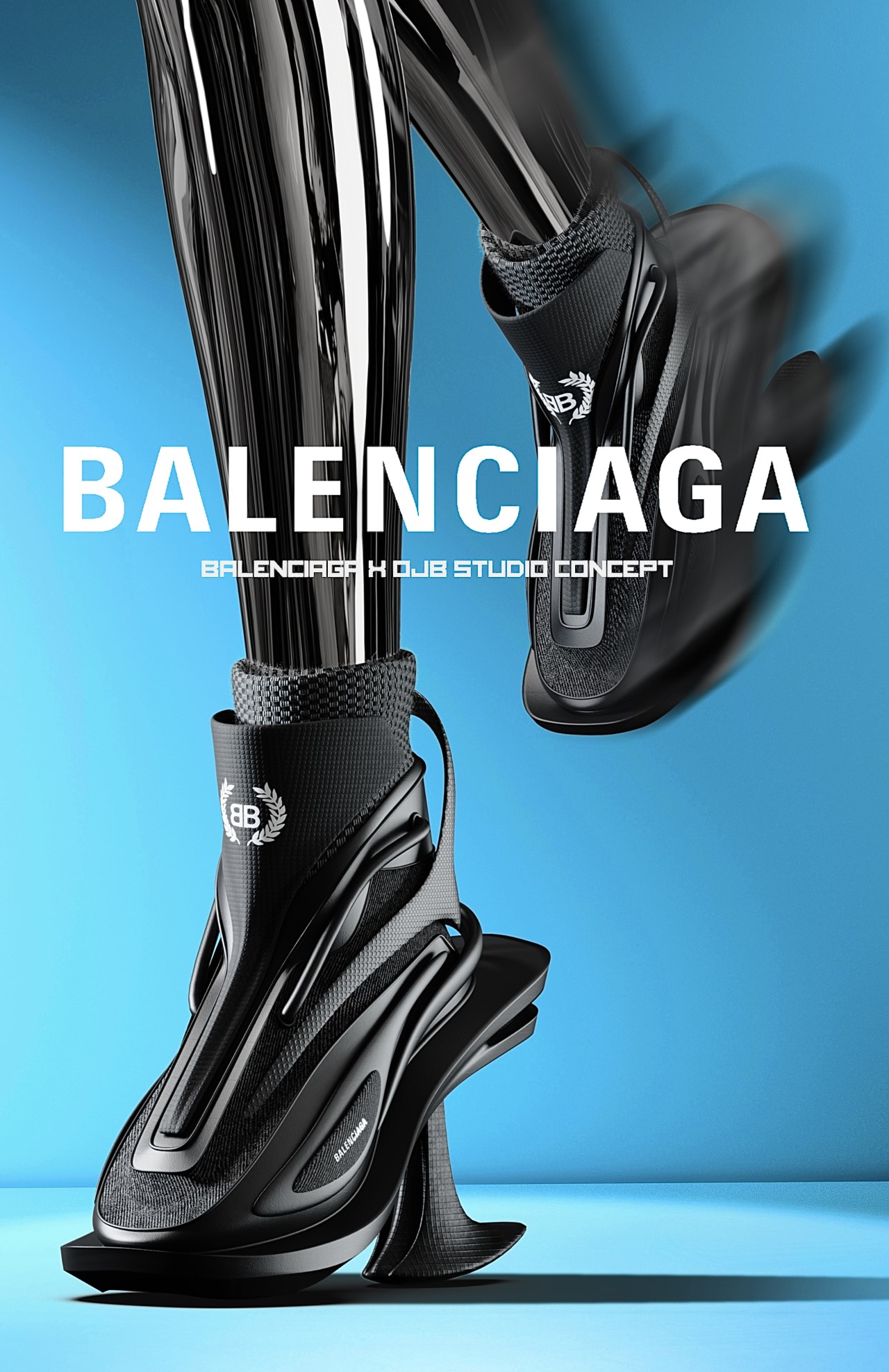 Balenciaga high-heel sneakers with fluid 3D-printed design shows 