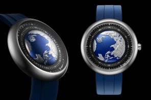 Brilliant earth-inspired timepiece comes with its own rotating globe that tells the time