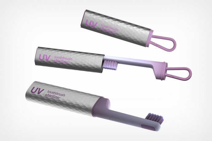 Portable Travel Toothbrush also comes with a built-in UV sterilizer that kills all germs