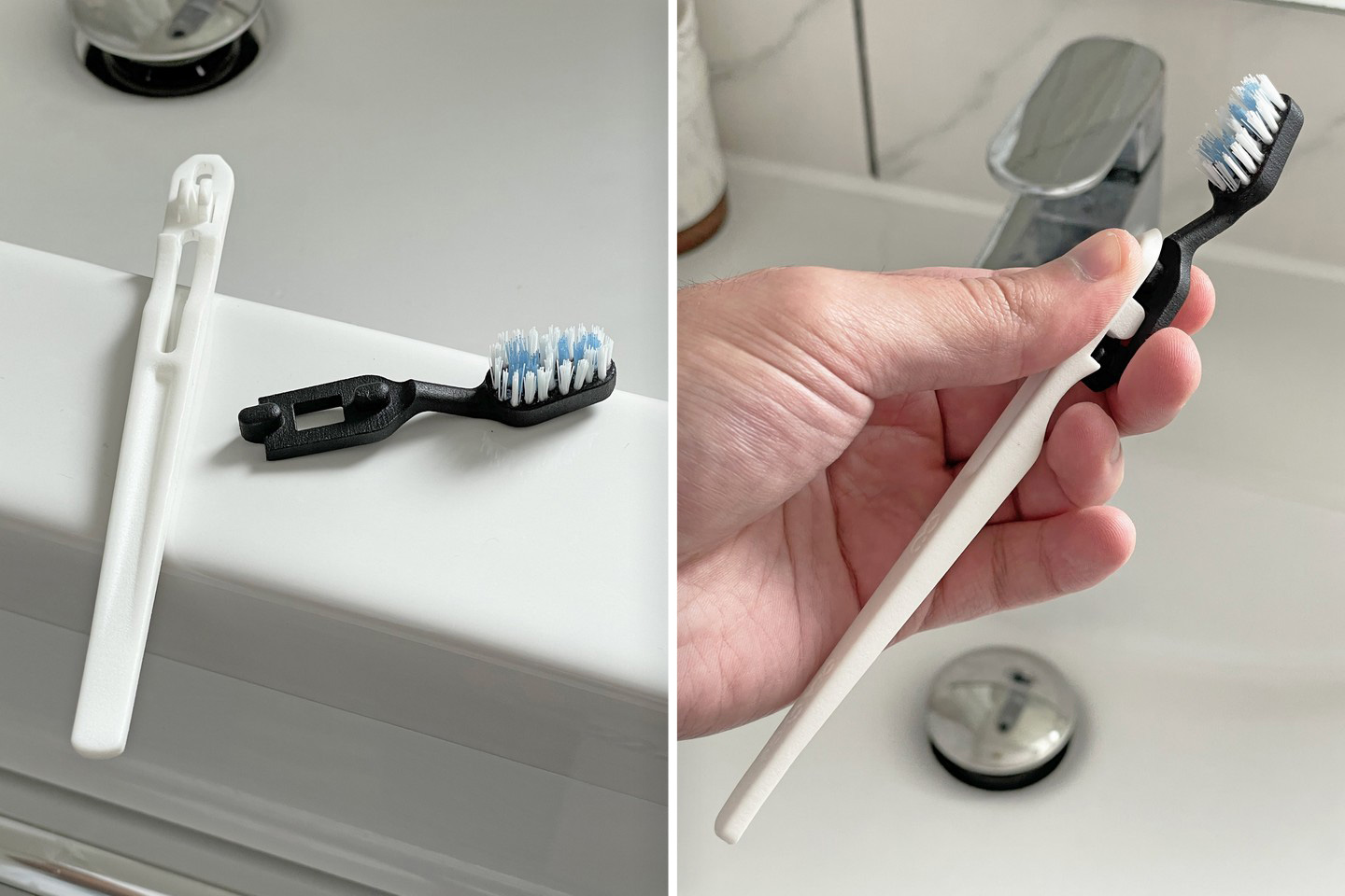 #Sustainably designed toothbrush features a small replaceable head to minimize plastic waste