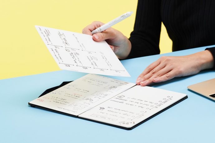 This rewritable notebook lets you write over and over again like a whiteboard