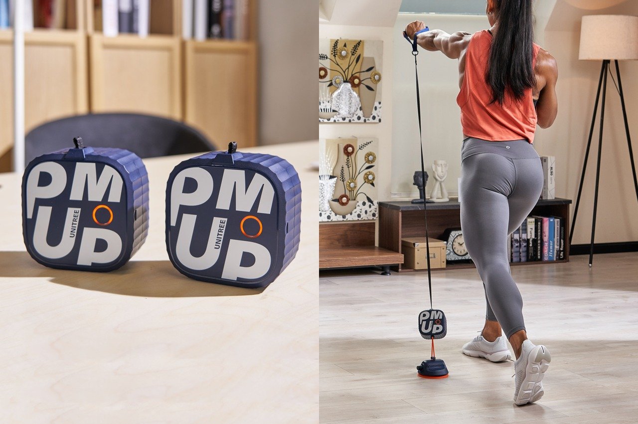 #Tiny pocket-sized resistance machine with modular attachments replaces a full-body gym