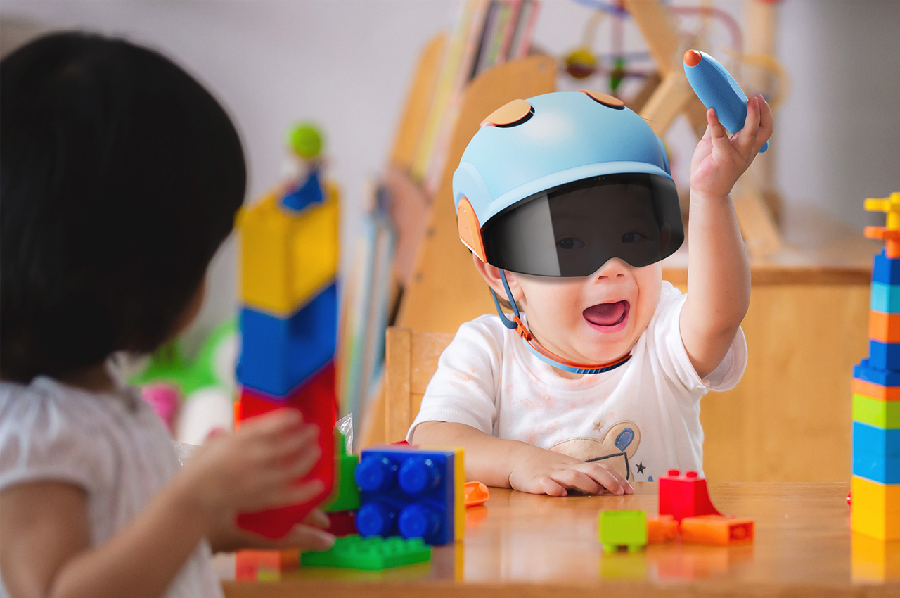 #This AR helmet for kids hones creativity by scribbling and drawing in 3D space without any limitations