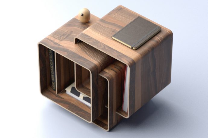 This eye-catching side table is like a geometric puzzle for your stuff
