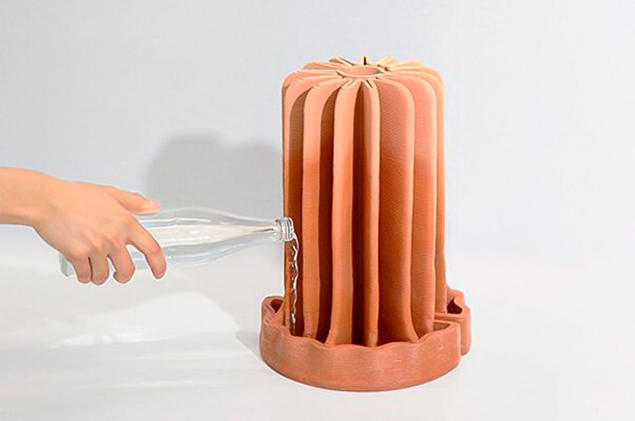 #3D-printed clay air humidifier is created out of recycled ceramic powder, reducing waste