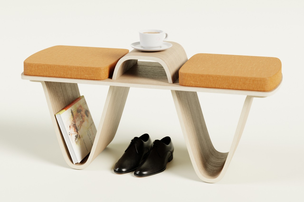 #This bench and coffee table is an interesting place for transient people and things
