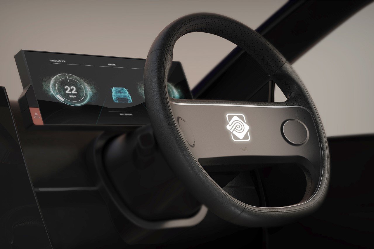 State-of-the-art steering wheel concept comes with touch-sensitive inputs and a recyclable design