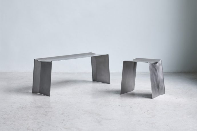 Camber envisions chairs and benches made from a single sheet of metal