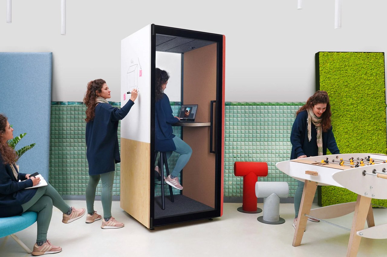 #This flexible office booth is inspired by a chameleon & is perfect for contemporary offices