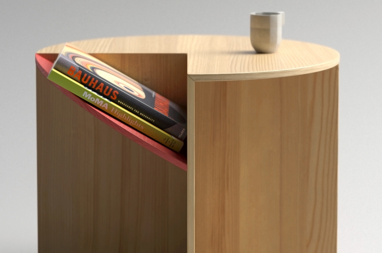 #Side table tips one quadrant to the side to display your books