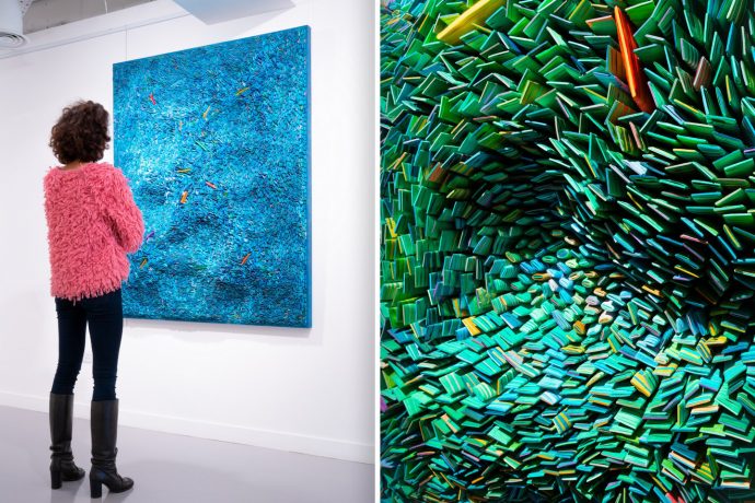These massive mosaics are made out of millions of hand-rolled colorful paper quills