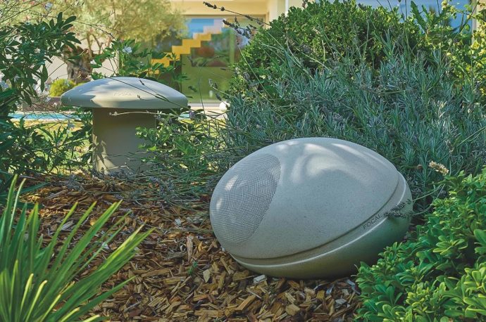 These stone-like outdoor loudspeakers are perfect for gardens and poolsides