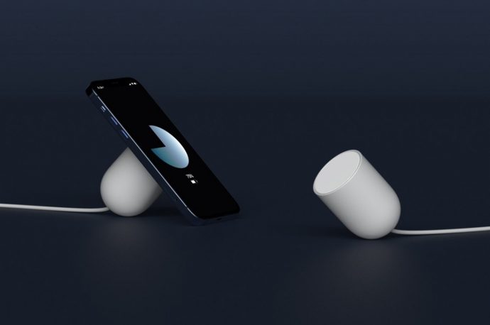 This cute  and tiny wireless charger design is genius in its simplicity