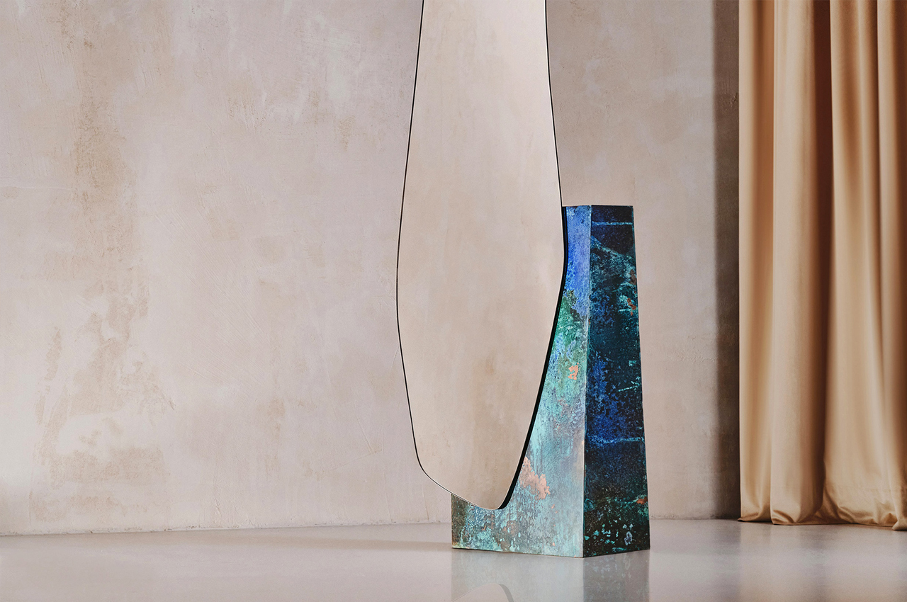 #This gorgeous floor mirror transports a lake shoreline into your room