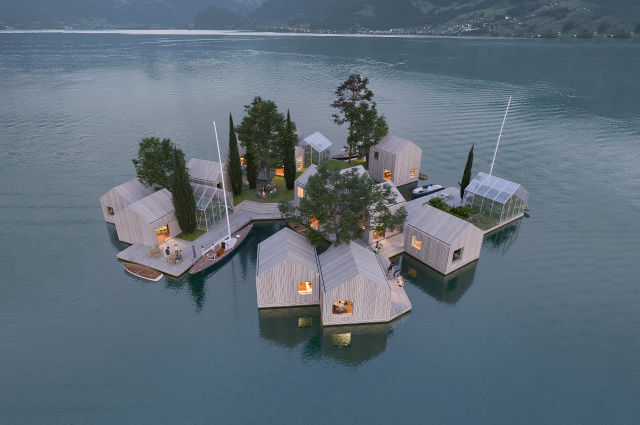 #This modular housing concept floats on water and is made from recycled plastic