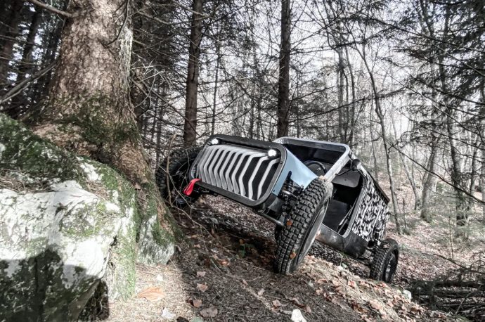 Willys CJ like electric off-roader is made for quick adventures and cargo hauling tasks