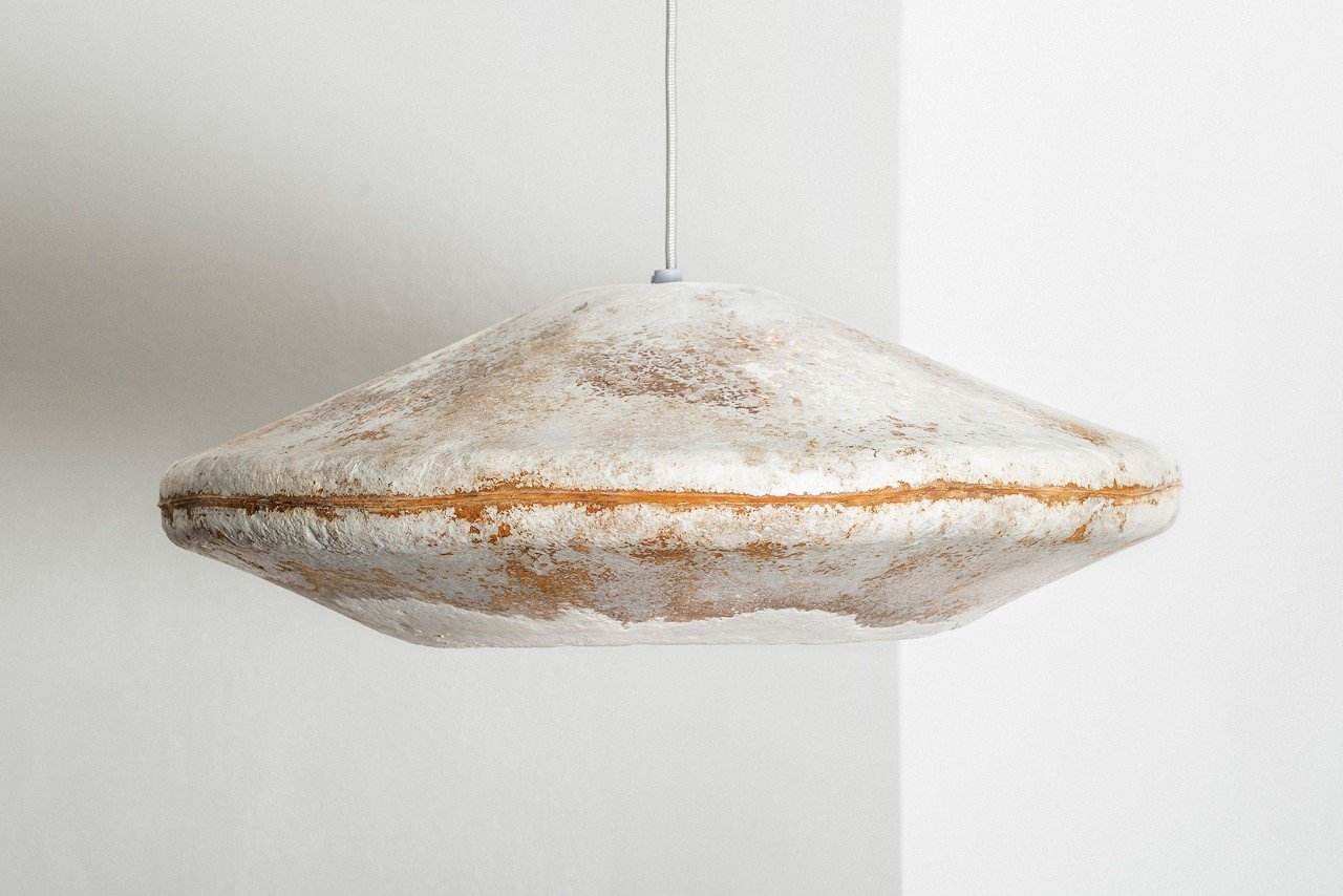 #This sustainable 100% mycelium lampshade was grown into its unique shape in just 5 weeks