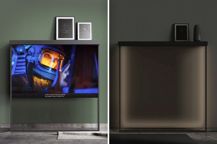 LG teases experimental transparent OLED TV that doubles as a shelf, notification center, and artificial fireplace