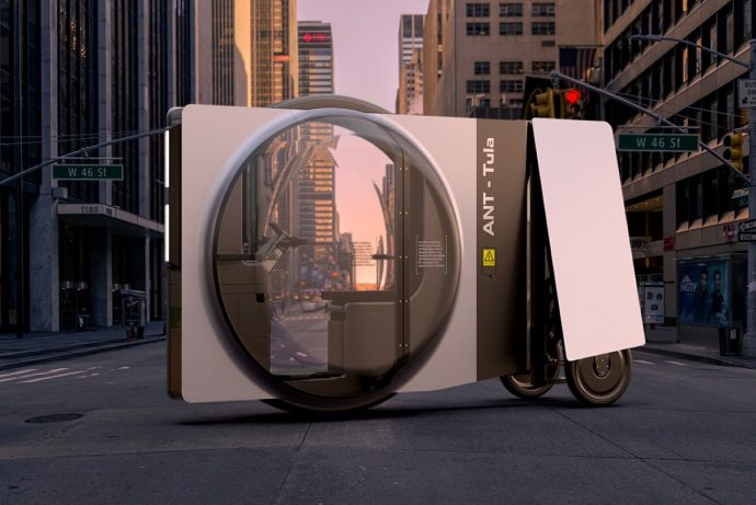 If you thought the Cybertruck looked crazy, check out this futuristic rectangular scooter with a bubble cockpit