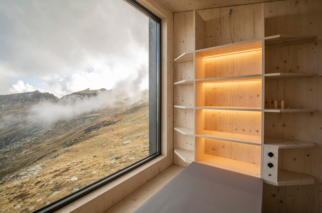 This tiny hikers’ cabin is perched above the Italian Alpine Valley