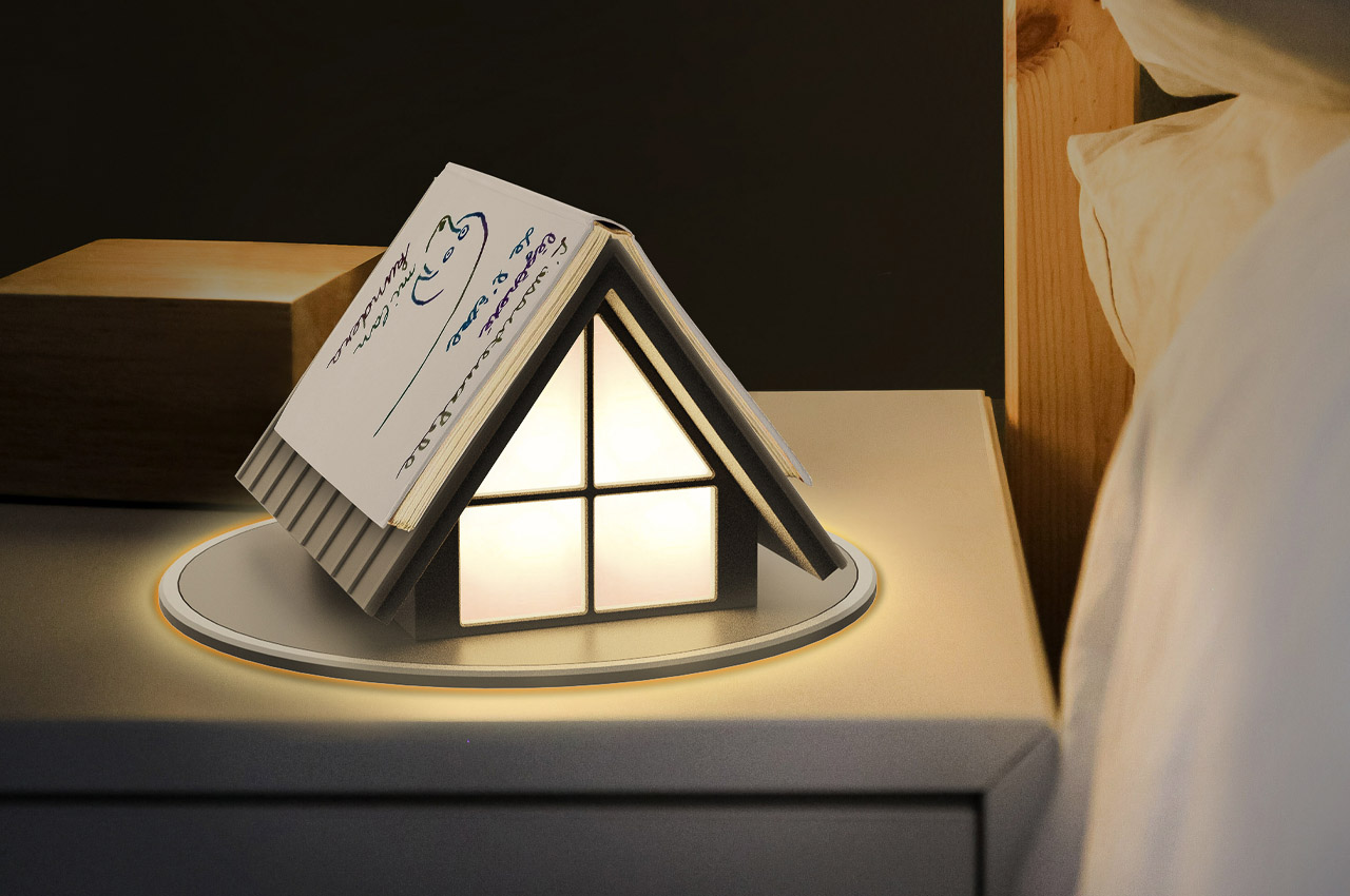 #BOOF! Reading lamp lights up to embody the appearance of a house lit during the night