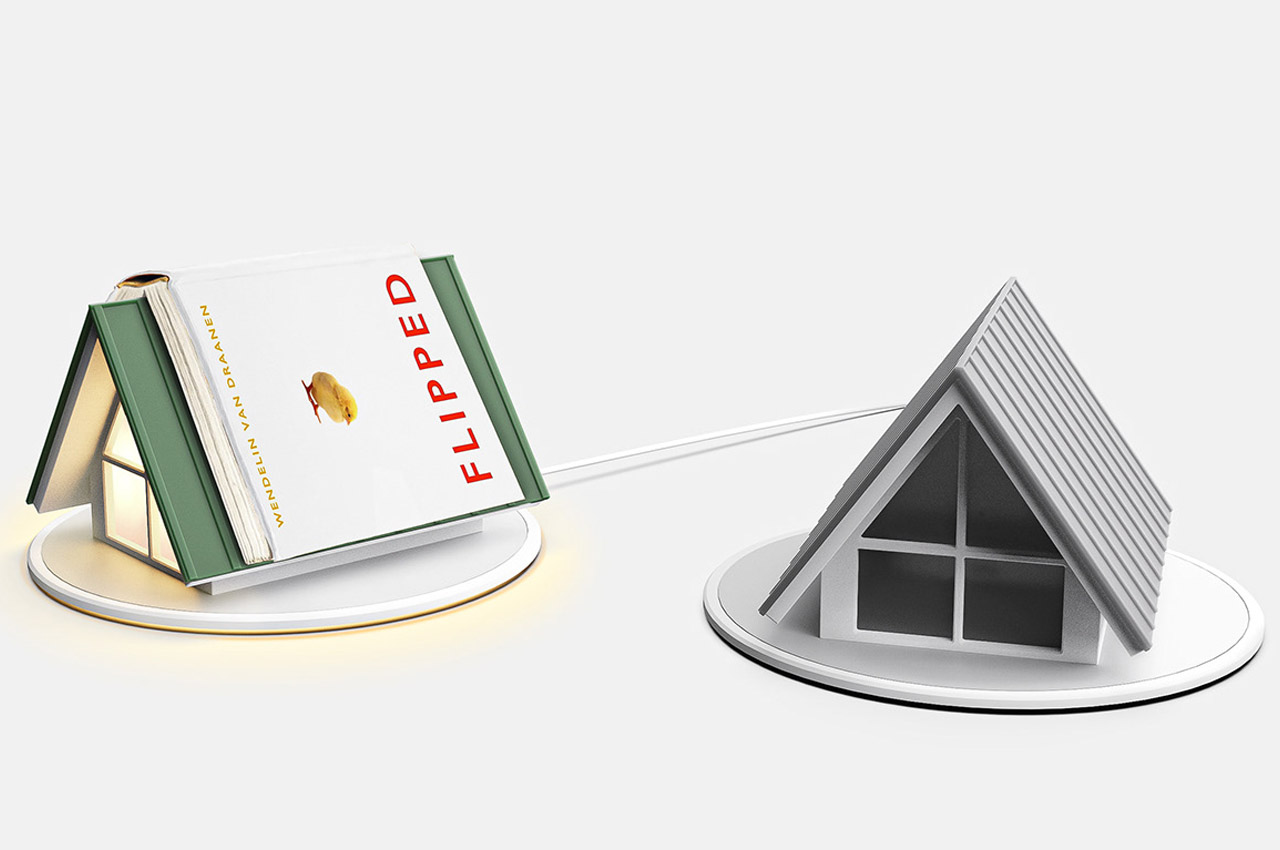 BOOF! Reading lamp lights up to embody the appearance of a house lit during the night