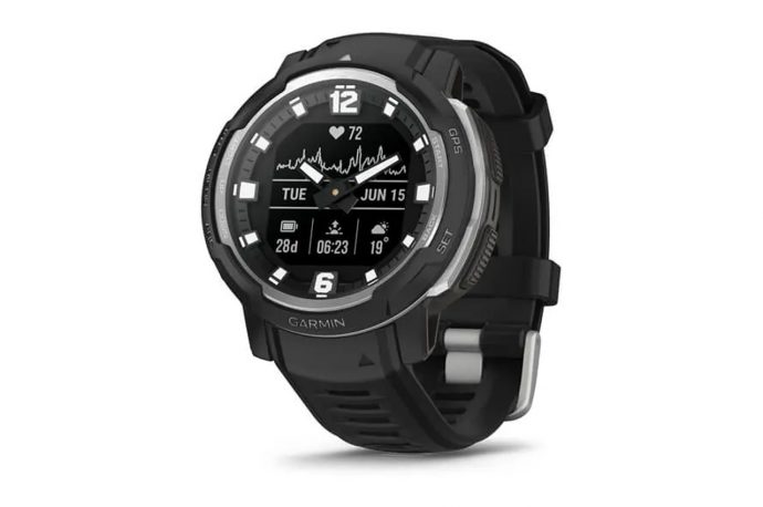 Built to military standard, Garmin’s Instinct Crossover has luminescent analog hands with modern smartwatch features