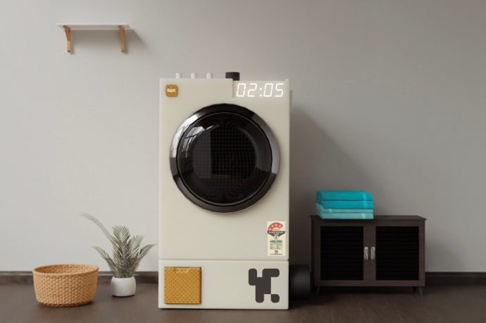 Retro-looking automatic washing machine brings smart washing functions