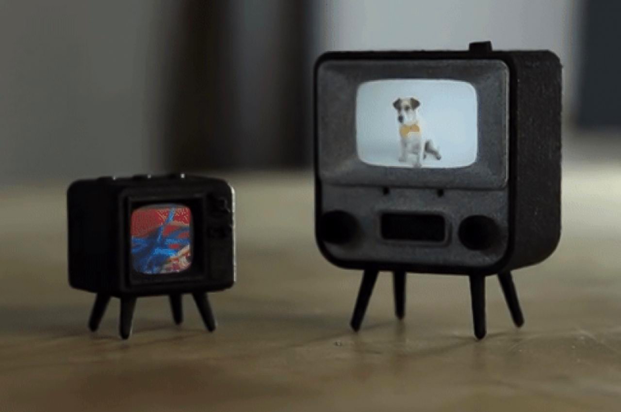 This literally Tiny TV comes with a cute but miniature screen that plays real videos