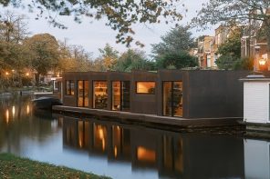 This sustainable floating home is built using cork and timber