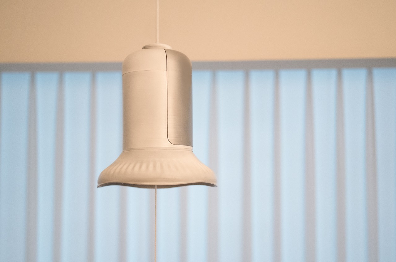 #This air purifier hangs from your ceiling to give light and a sense of calm