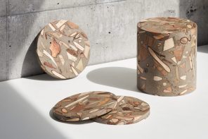 This distinctive wood-like material is made from worthless scraps of wood