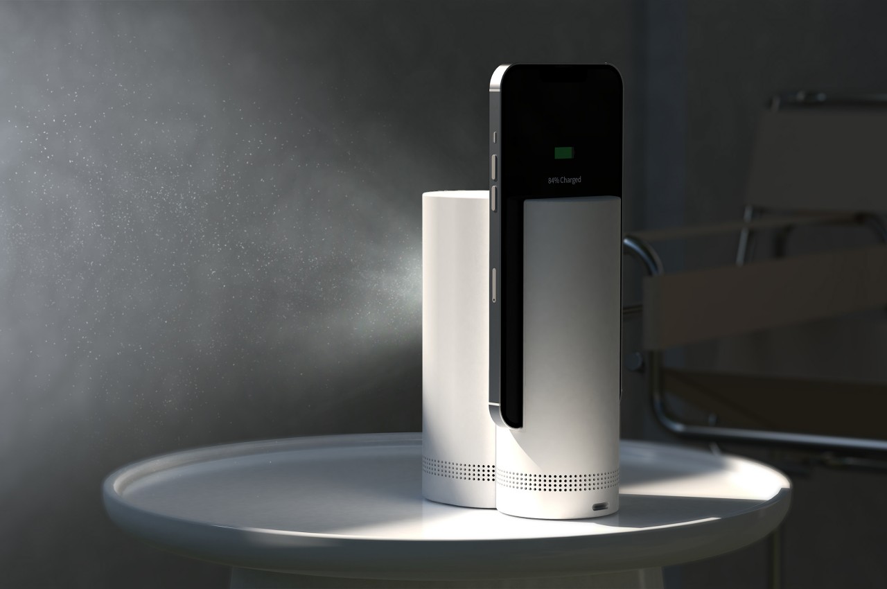 #This odd wireless charger concept is actually a portable projector in disguise