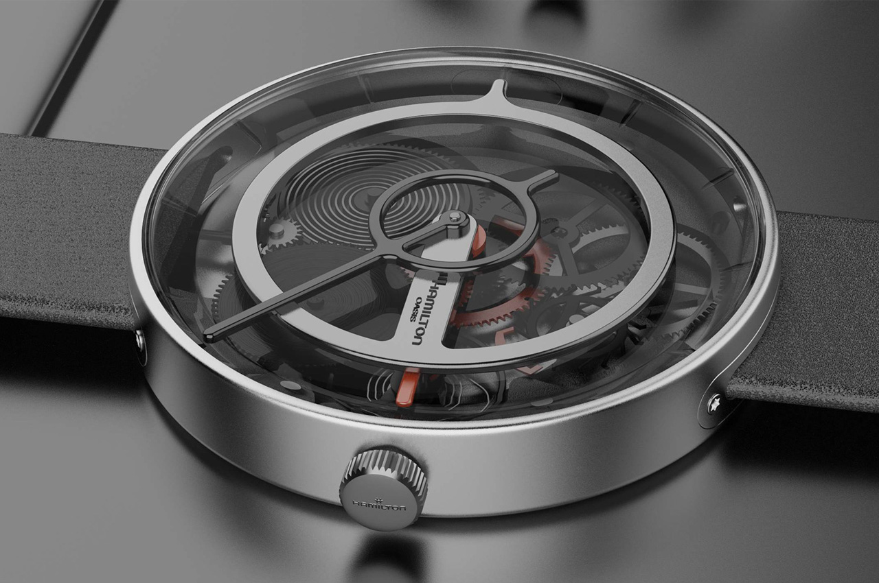 This peculiar analog watch shows metaverse and real time on the same dial